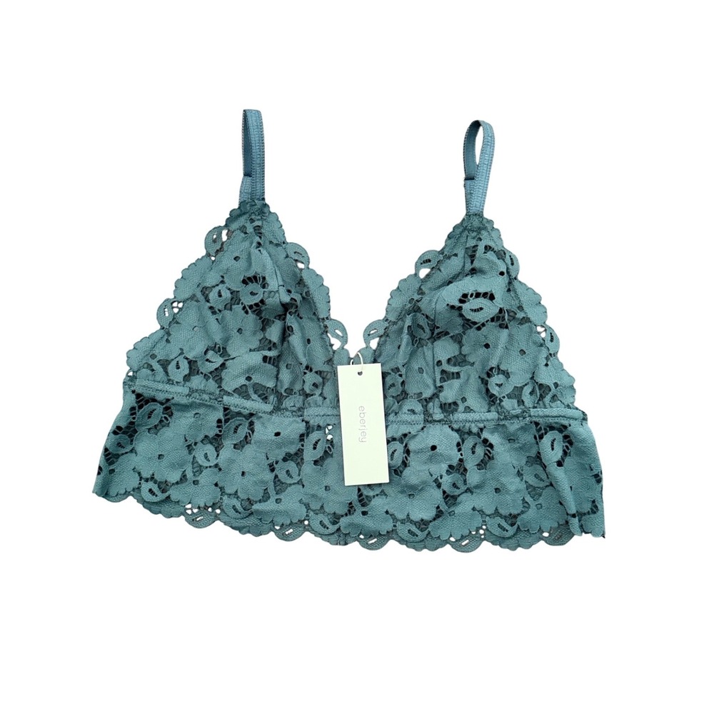 Eberjey Naya Classic Longline Bralet Kelp Green Floral Lace Bralette XL B1912L
